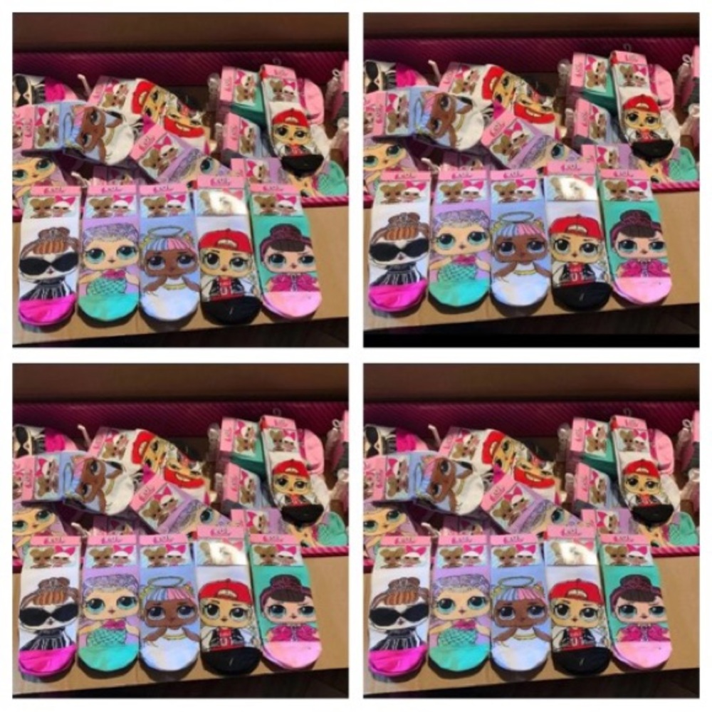 20 lol gripper girl socks shoe sz 7-3 sock sz 6-8